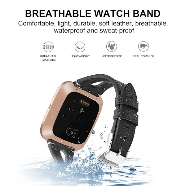 Musta Musta yhteensopiva Fitbit Versa 2 -rannekkeen kanssa, yhteensopiva Fitbit Versa 2:n kanssa