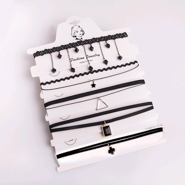 Dame falsk krage Avtakbar halv Choker / Halskjede Kombinasjon T suit 10-5 piece set
