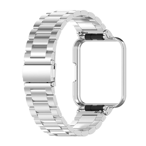 Silverfärgat metallarmband med klockram kompatibelt med Xiaomi Redmi Watch2 Lite International Version