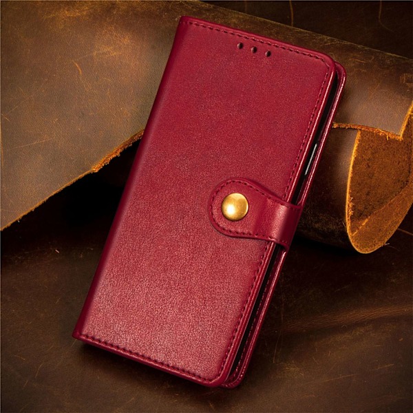 Etui til iPhone 16 rød Business Plain Flip Multiple Models