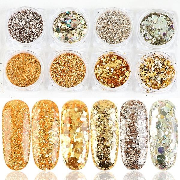 Mix Glitter Nail Art Powder Flakes Set - Holografiska paljetter för manikyr 1506-10