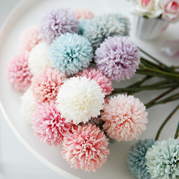 Kunstig Blomst Elegant Dekorativ Myk Krysantemum Simuleringsblomst for Gaver Light Pink