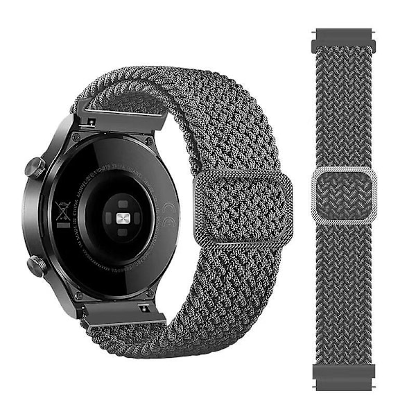 Grå Grå kompatibel med Huawei Watch 3 / 3 Pro Nylon Flettet Urrem