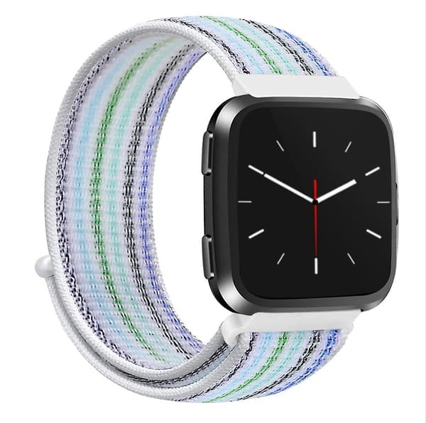 Blå Nålrandsrandigt Nylonarmband kompatibelt med Fitbit Versa 1 / 2