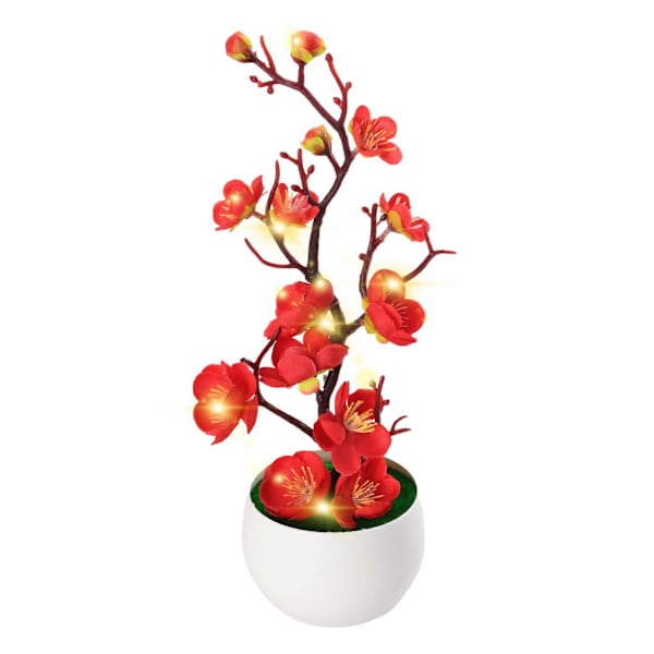 Simulerede potteplanter, falske blomster, bonsai, simulerede vintersødgrene, bonsai, simulerede blommeblomster, kunstige blomster red