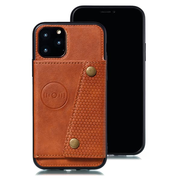 Etui til iPhone 13 Pro brun lommebok med kortholder, full kroppsdeksel