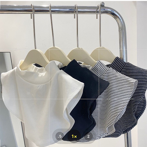Dame falsk krage Avtakbar halv Avtakbar Barn Selv-H Pure Cotton Black