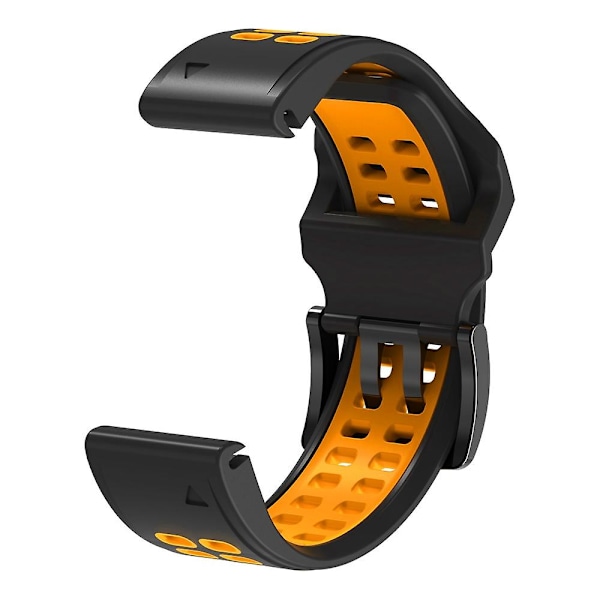 Svart Oransje Svart Oransje Silikonklokkereim kompatibel med Garmin Fenix 6