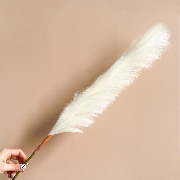 4-pak 80 cm Fluffy Pampasgræs Kunstig Pampas Bordvase Dekoration Stor Tørret Blomsterbuket H White 4 Pcs