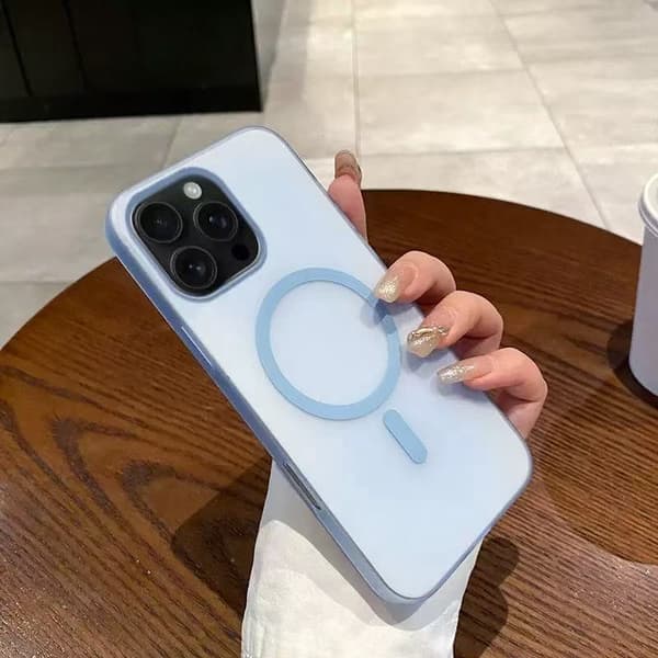 Etui til iPhone 14 Plus Skin Feel Frosted Magnetic Slim Profile Blå