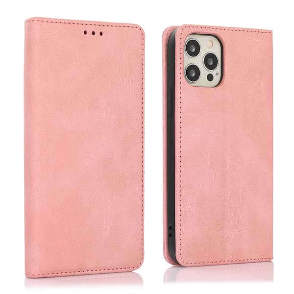 Etui til iPhone 15 PROMAX6.7 pink Magnetisk Flip Wallet med Kortholder