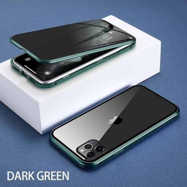 Fodral för iPhone 15 Plus Anti Peeping Dubbelsidig Klar Grön Noz35757