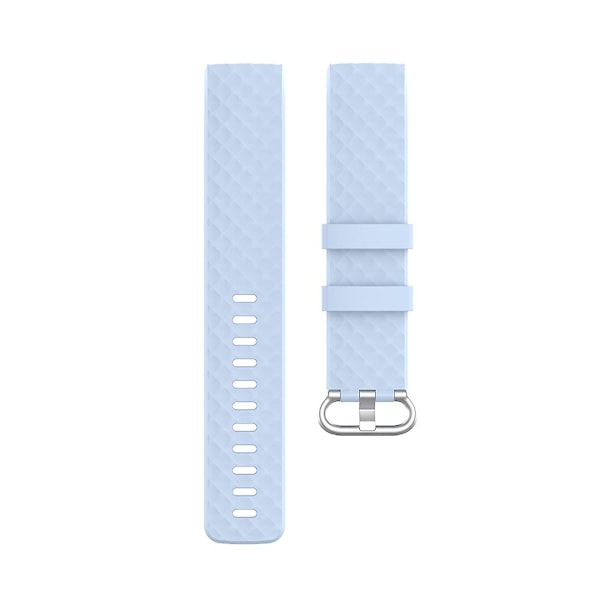 Ljusblå Ljusblå 18mm Silverfärgat Spänne TPU Armbandsur Klockarmband kompatibelt med Fitbit Charge 4 / Charge 3 / Charge 3 Se, Storlek: S