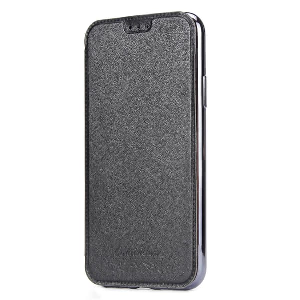 Etui til iPhone 15 sort Flip Ultratynd Wallet med Kortholder