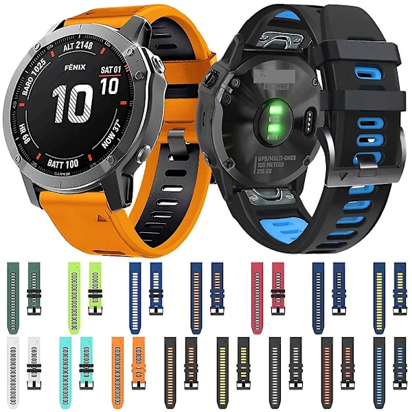 26mm Silikon Armbandsur Kompatibelt med Garmin Fenix 6x Pro