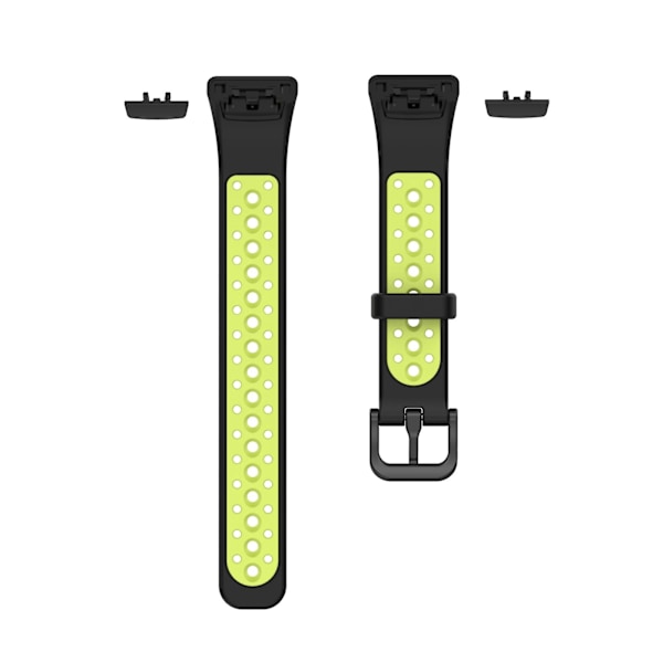 Sort Grøn Sort Grøn kompatibel med Huawei Band 6 / Honor Band 6 Tofarvet Silikonerem