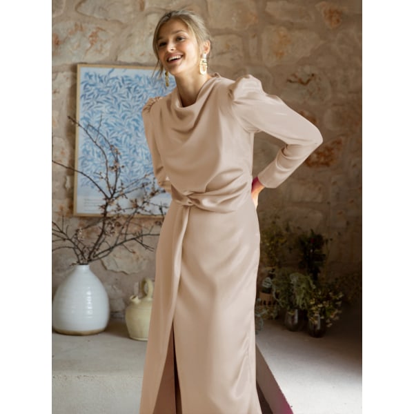 Aftonklänning Satängklänning Elegant slits GQTB148 XL