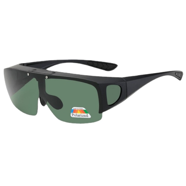 Flip set med glasögon polariserade solglasögon i ett stycke närsynt glasögon Delvis bergsklättring Cykling Fiske Dark green sheet