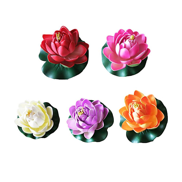 10cm Kunstig Lotusblomst Sceneopptreden Hage Hjem Fest Dekor Prop Light Purple