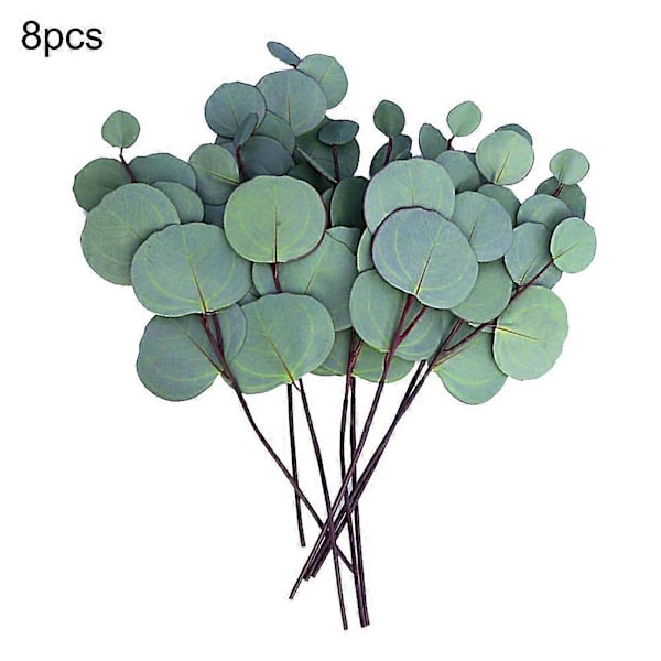 Hjem grøn kunstig plante kunstig blomst Eucalyptus 32cm (8 stykker runde)