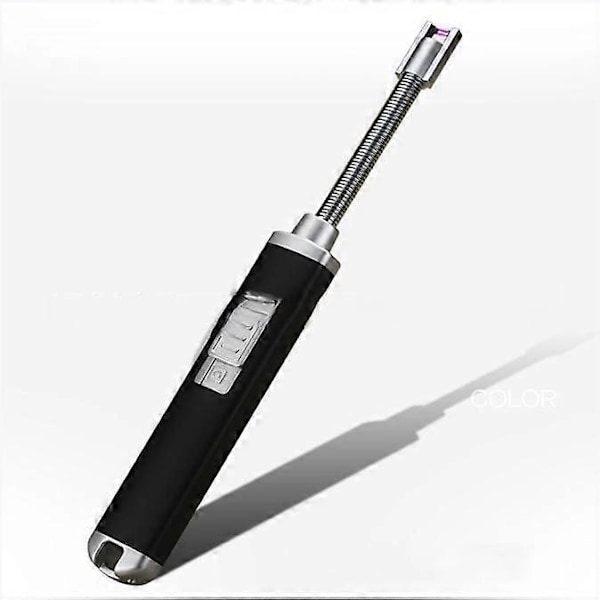 Elektrisk genopladelig USB-lighter med lang fleksibel hals og krog, vindtæt lighter til køkken gasovn camping