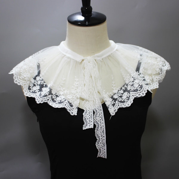 Dame falsk krage Mesh Sjal Krage White