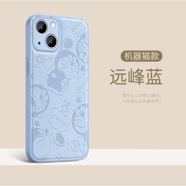 Fodral för iPhone 14Pro Far Peak Blå Full-Body lädertextur