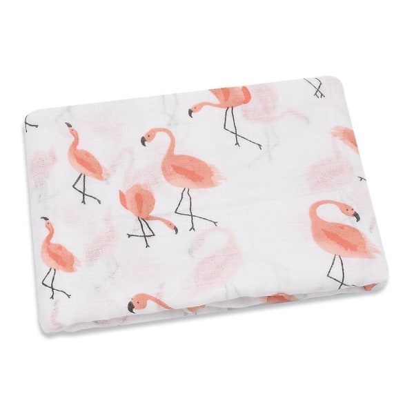 Muslin Baby Swaddld-mjuka bekväma filtar Flamingo