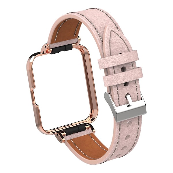 Lys Rosa Lys Rosa Lærreim Kompatibel med Xiaomi Redmi Watch 2
