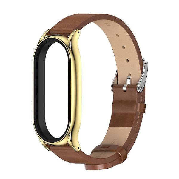 Brown Gold Brown Gold Mikrofiber Lær Klokkereim kompatibel med Xiaomi Mi Band 7 / 7 Nfc