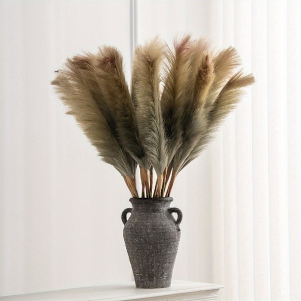 4-pak 80 cm Fluffy Pampasgræs Kunstig Pampas Bordvase Dekoration Stor Tørret Blomsterbuket H White 4 Pcs
