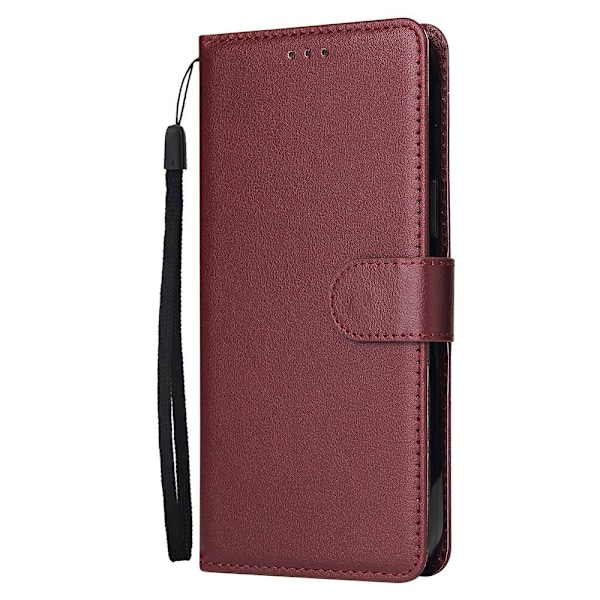 Etui til iPhone 15PRO MAX Vinrød fotoramme slot Flip Wallet med kortholder