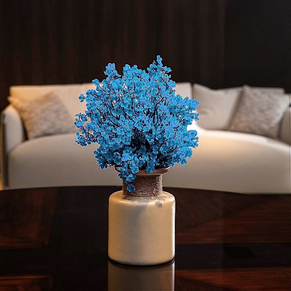 10 stk. Brudeslør Gypsophila Kunstige Blomster Buket Falske Silkeblomster Blue