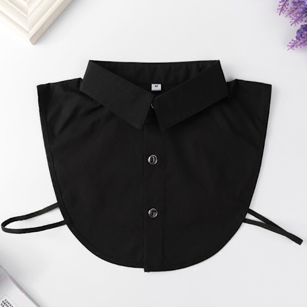 Dame falsk krage Avtakbar halv Avtakbar skjorte Børstet P Adult black [plus size]]