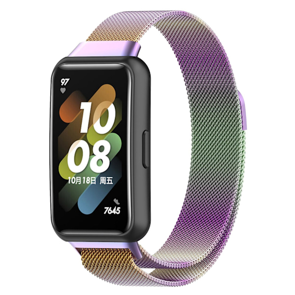 Fargerik Milan Metall Magnetisk Klokkereim kompatibel med Huawei Band 7 / 7 Nfc