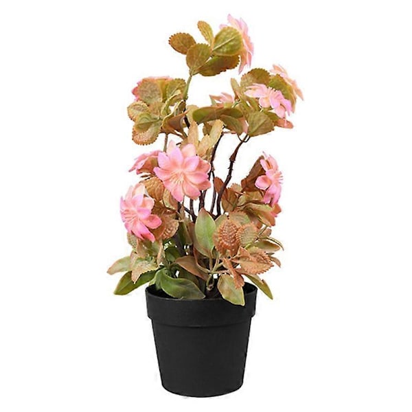 1st Klar Textur Konstgjord Krukväxt Fantastiska Bordsdekorationer i Plast Simuleringsblomma Heminredning Pink