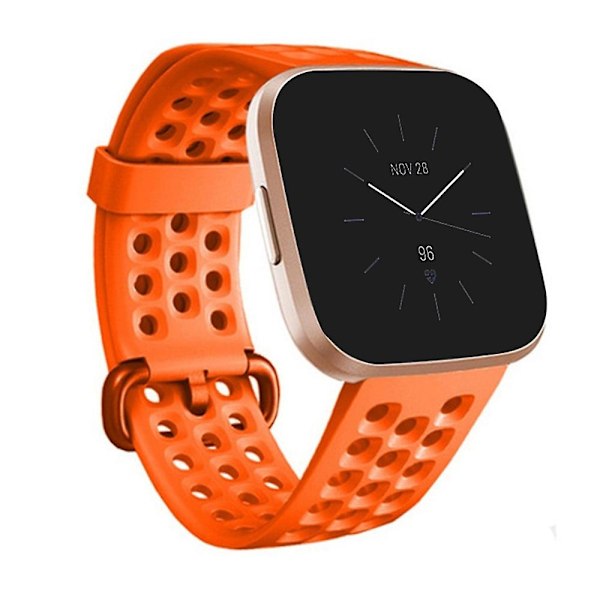 Orange Orange kompatibel med Fitbit Versa 2 Åndbar Silikone Urrem (hvid) kompatibel med Fitbit Versa 2