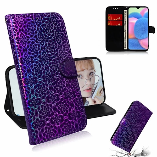 Etui til iPhone 14 Plus Lilla Farverigt Print Gradient Tegnebog med Kortholder Flip Tegnebog med Kortholder