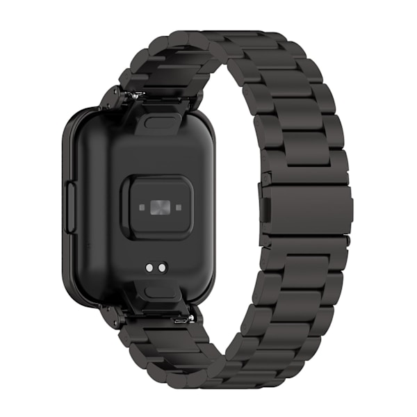 Sort sort metalrem med urkasse kompatibel med Xiaomi Redmi Watch2 Lite International Version