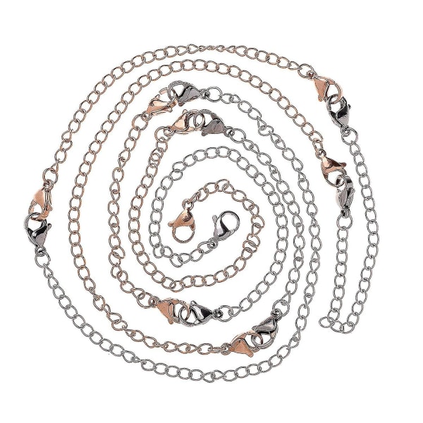 Nytt 12 st rostfritt stål halsband Extender Armband Kedja Set