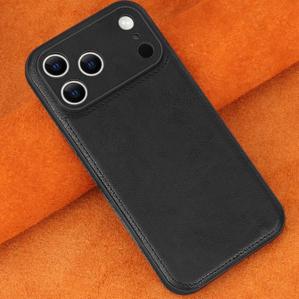 Fodral till iPhone 14 Lädertextur Svart Noz27065