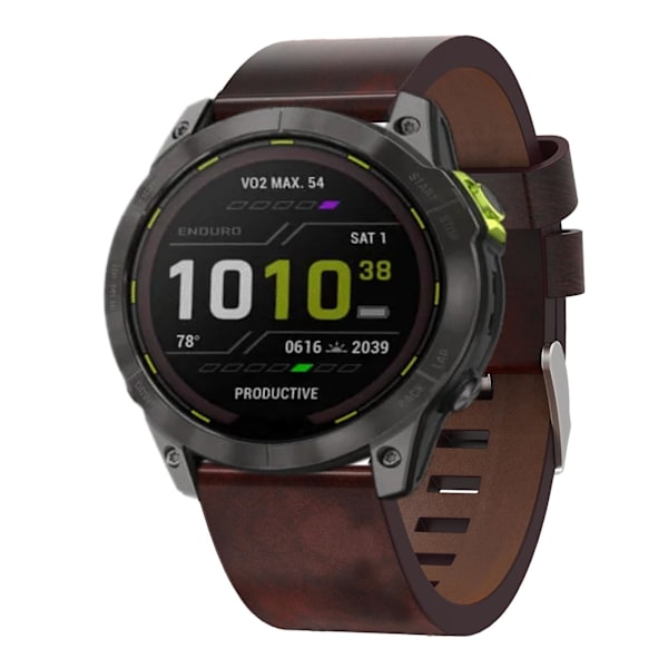 Brun Brunt Lærreim Kompatibel med Garmin Enduro 2