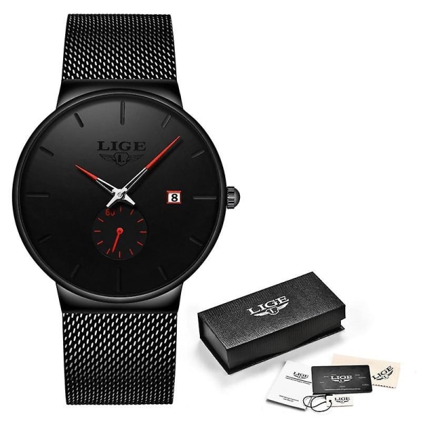 Modeklockor Casual Vattentät Quartz Clock Black red