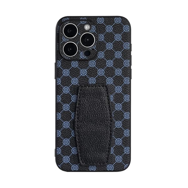Fodral för iPhone 16 Pro svart Lyxig handledstextur lädertextur Full-Body