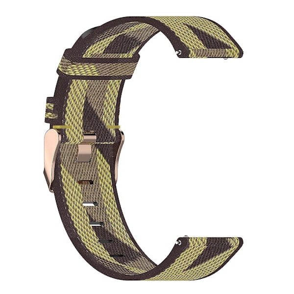 Gul Gul Stripe Vev Nylon Armbånd Klokkereim kompatibel med Xiaomi Mi Watch Color, Garmin Vivoactive 4