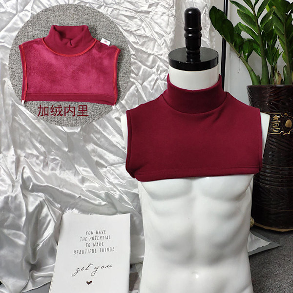 Dame falsk krage Avtakbar halv Cervical Spine Neck Protec Wine Red Average size