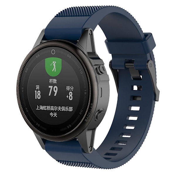 Mörkblå Mörkblå kompatibel med Garmin Fenix 5s (20mm) Silikon Armbandsur (vit)