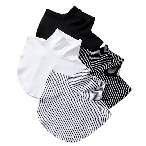 Dame falsk krage Avtakbar krage med genser Høst Vint Black stripes-high elasticity