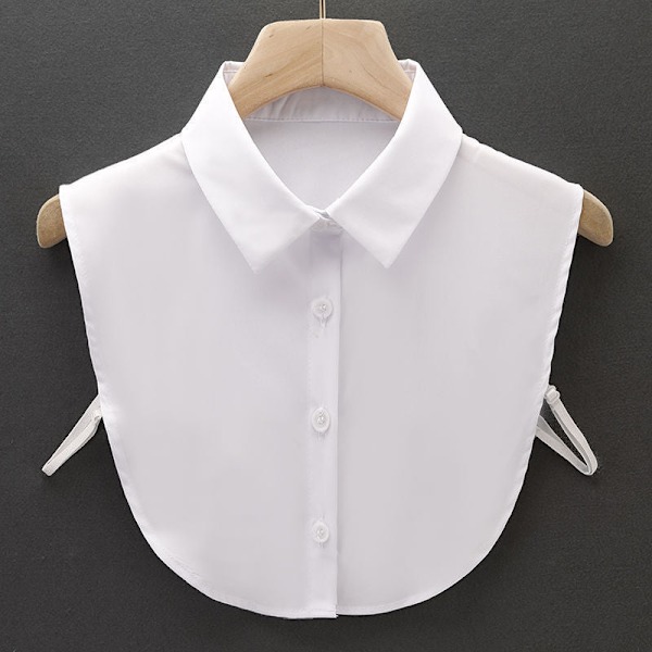 Dam falsk krage Vinter Vår Ren Bomull All-Match Casual Anti-Wrinkle pointed collar (white)