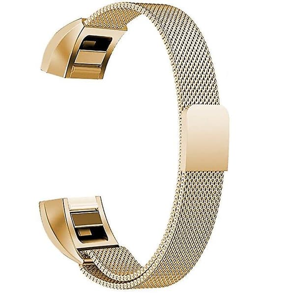 Guld Guld Rustfrit Stål Magnetisk Håndledsrem kompatibel med Fitbit Alta, 130-170mm